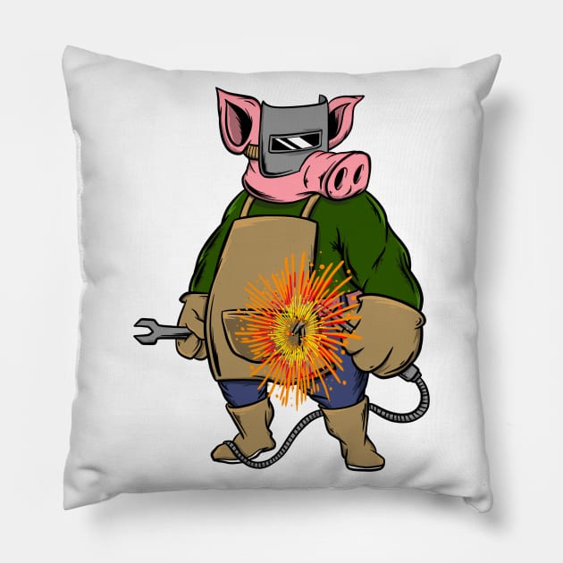 Welder Funny Pillow by damnoverload