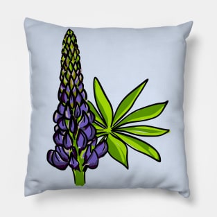 Blue lupine bud Pillow