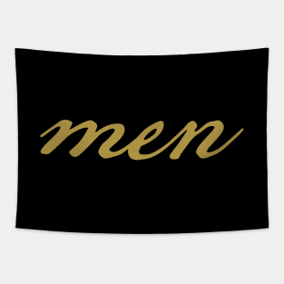 Men Christmas Gift Minimal Typography Gold Script Tapestry