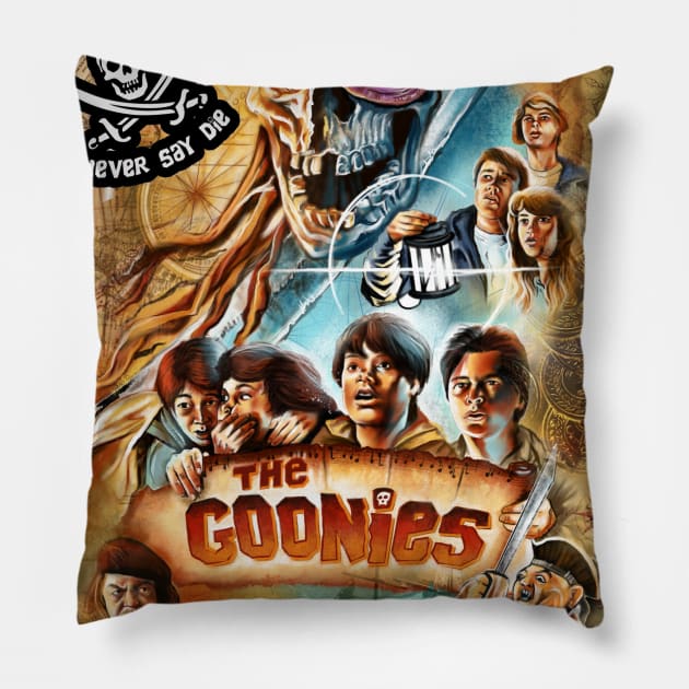 The Goonies Painting Pillow by SAN ART STUDIO 