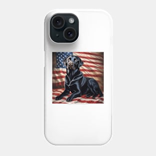 Patriotic Black Labrador Phone Case