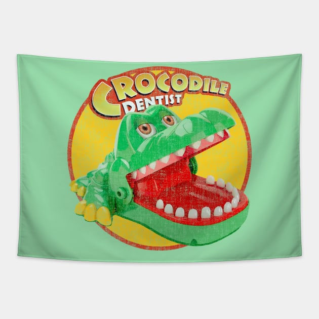 Crocodile Dentist Tapestry by BukaGaPakeLibur