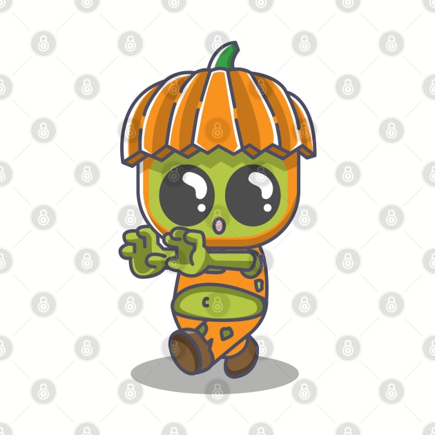 Cute pumpkin zombie by fflat hds