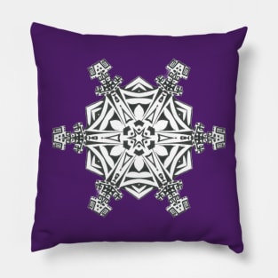 25C Unique Black White Abstract Mandala Pillow