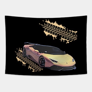 Yellow Lamborghini Huracan Tapestry