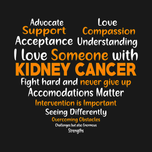 Kidney Cancer Awareness Support Heart T-Shirt