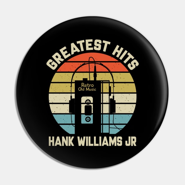 Greatest Hits Hank Retro Walkman Williams Jr Vintage Art Pin by Dinosaur Mask Store