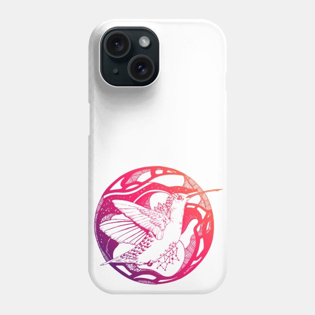 Sunset Sky Circle of The Hummingbird Phone Case by kenallouis