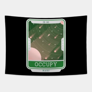 Occupy Mars - retro space scenery Tapestry