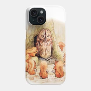 “Old Mr Brown Owl and the Squirrels” by Beatrix Potter Phone Case