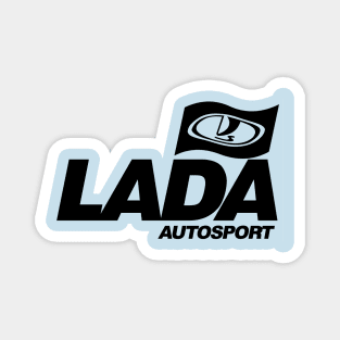 Lada Autosport with flag logo (black) Magnet