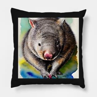 Watercolor Wombat Pillow