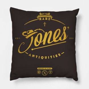 Jones' Rare Antiquities - gold Pillow