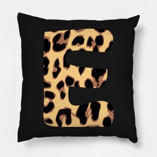 Letter E Initial Cheetah Monogram Sticker Pillow