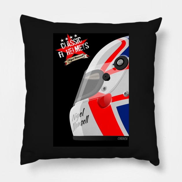 NIGEL MANSELL CLASSIC HELMET Pillow by Cirebox