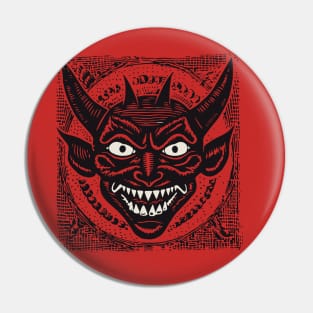 Lino Cut Devil Pin