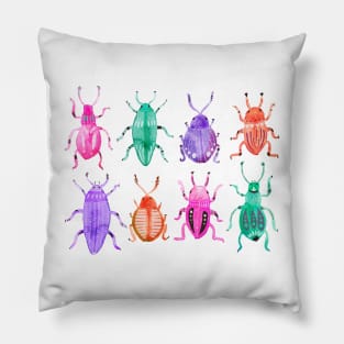 Watercolor Beetles Pillow