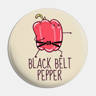 Black Belt Pepper Funny Pin