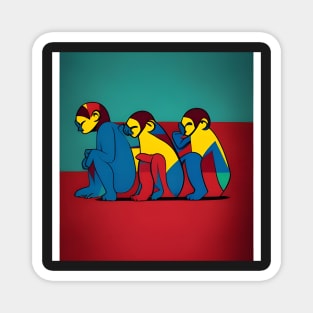 Three Wise Monkeys Magnet