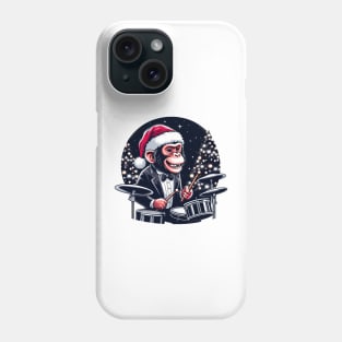 Drummer Monkey Christmas Phone Case