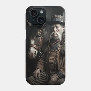 An Old Man and His Horse on a Train Phone Case