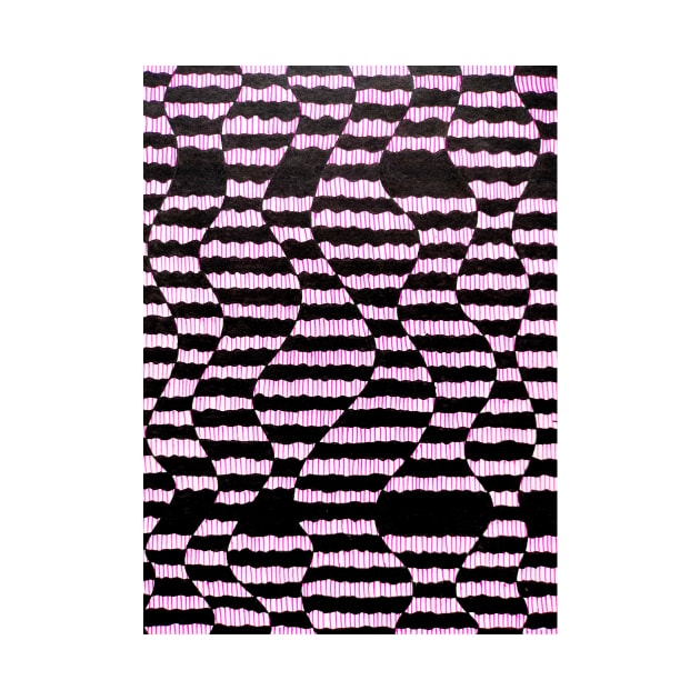 Pink and black doodle pattern drawing art by Mitadoodleart