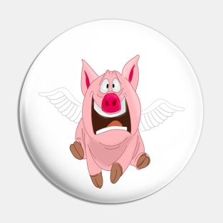 Cute Flying Pig named Bacon - Illustration Pin