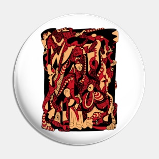 Red and Cream Color Abstract Wave of Thoughts No 4 Pin