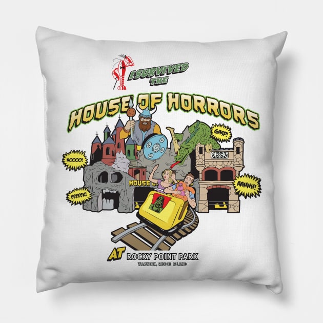 House of Horrors - Rocky Point Warwick, RI (Color) Pillow by Chewbaccadoll