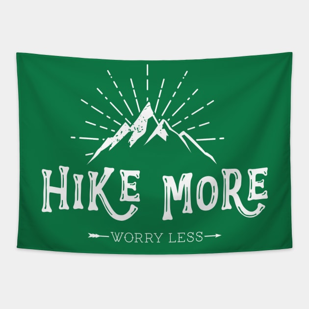 Hike More Worry Less Tapestry by Wintrly