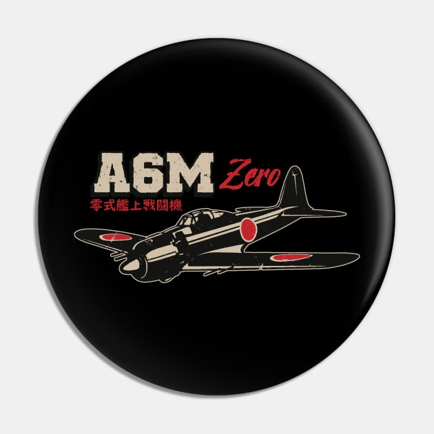 A6M Zero | World War 2 Japanese Plane Vintage Pin by Distant War