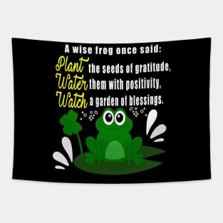 A wise frog positive thinking Tapestry