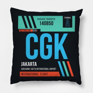 Jakarta (CGK) Airport Code Baggage Tag Pillow