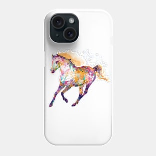 Watercolor Silhouette - Galloping Wild Horse Phone Case