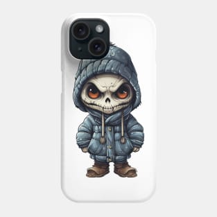 Spooky figure of a skull in a mask wearing a cloak, perfect for Halloween ! Phone Case