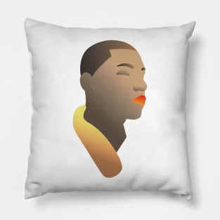 Portrait LGBTQ with orange lipstick Pillow