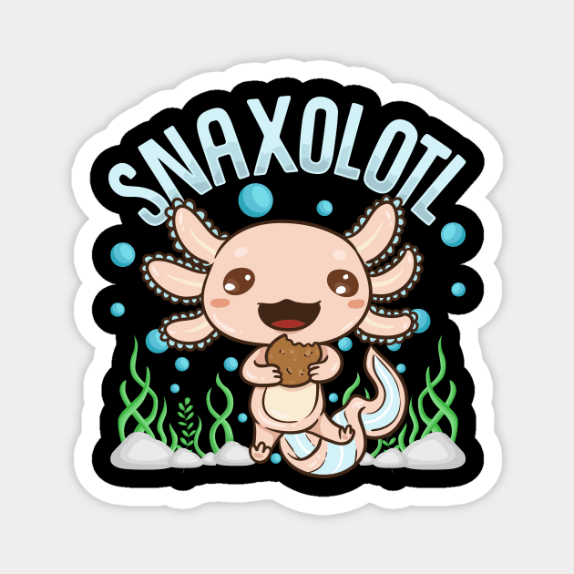 Snaxolotl Funny Axolotl Sushi Snacks Kawaii Animal Magnet by theperfectpresents