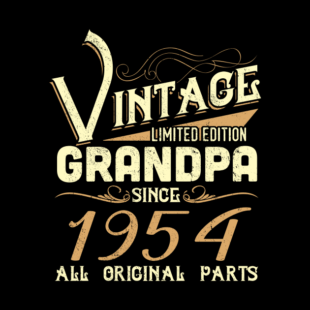 Vintage Grandpa Since 1954 Funny Man Myth Legend Daddy by johnbbmerch