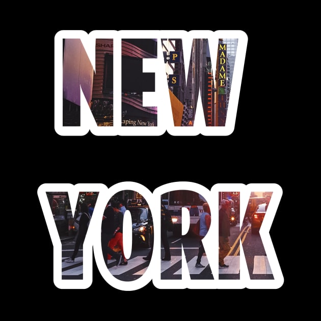 New York city walk typography letters NY city by ivaostrogonac