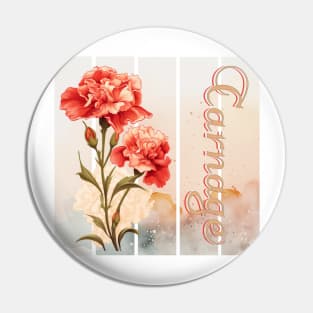 Vintage Carnage design with intricate text watercollor art background Pin
