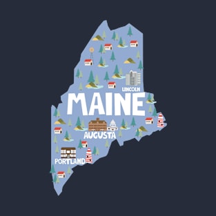 Maine Illustrated Map T-Shirt