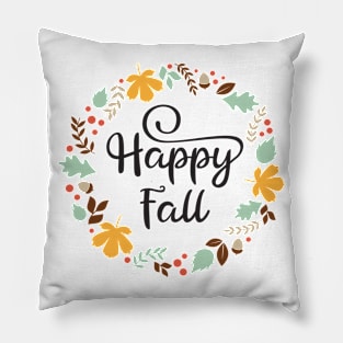 Happy fall wreath Pillow