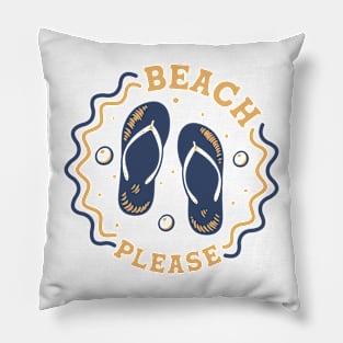 Beach Please // Fun Summer Flip Flop Badge Pillow