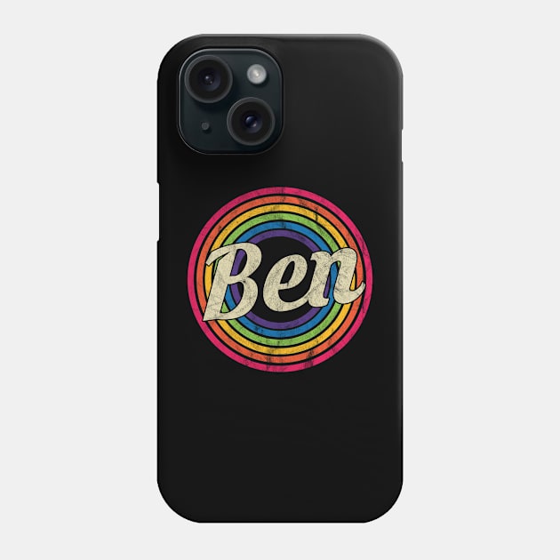 Ben - Retro Rainbow Faded-Style Phone Case by MaydenArt