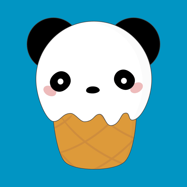 Kawaii Cute Ice Cream Panda T-Shirt by happinessinatee