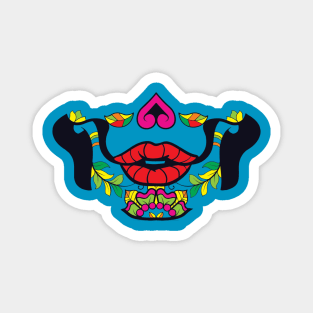 Day of the Dead mask (red lips) Magnet