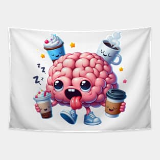 Brain Needs Coffee Tapestry