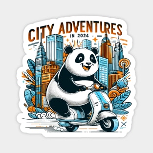 Pandas Urban Scooter Quest 2024 Magnet