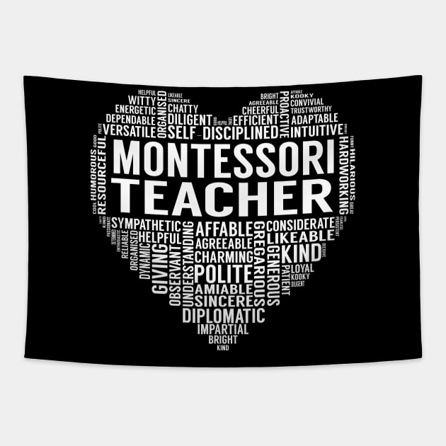 Montessori Teacher Heart Tapestry by LotusTee