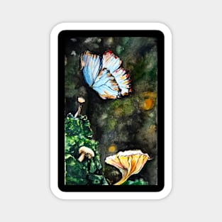 Butterfly and the Mushroom Patch Magnet